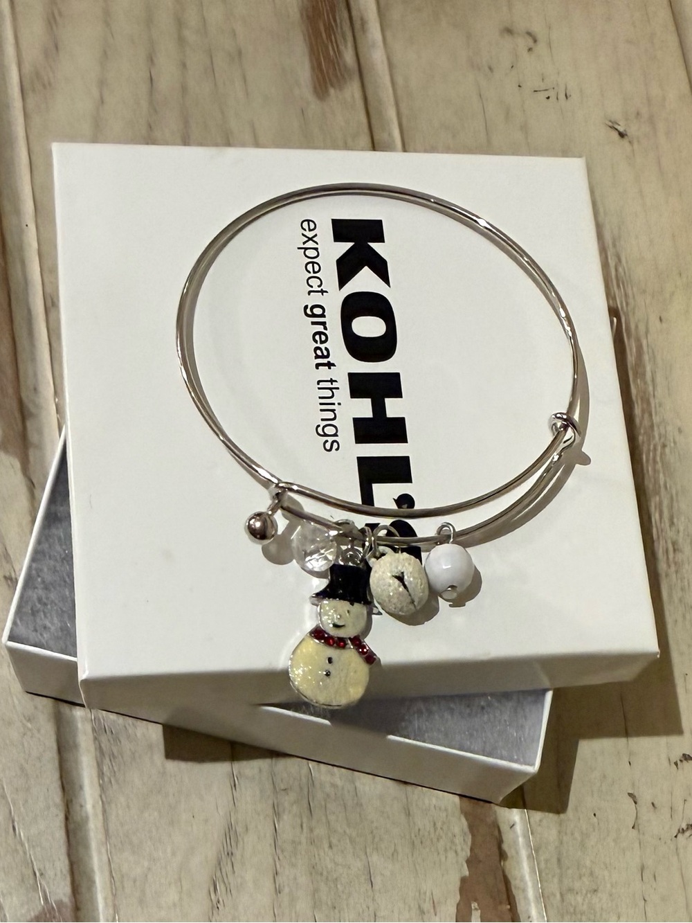 Silver Tone Snowman Charm Bracelet Holiday Christmas Winter Jewelry